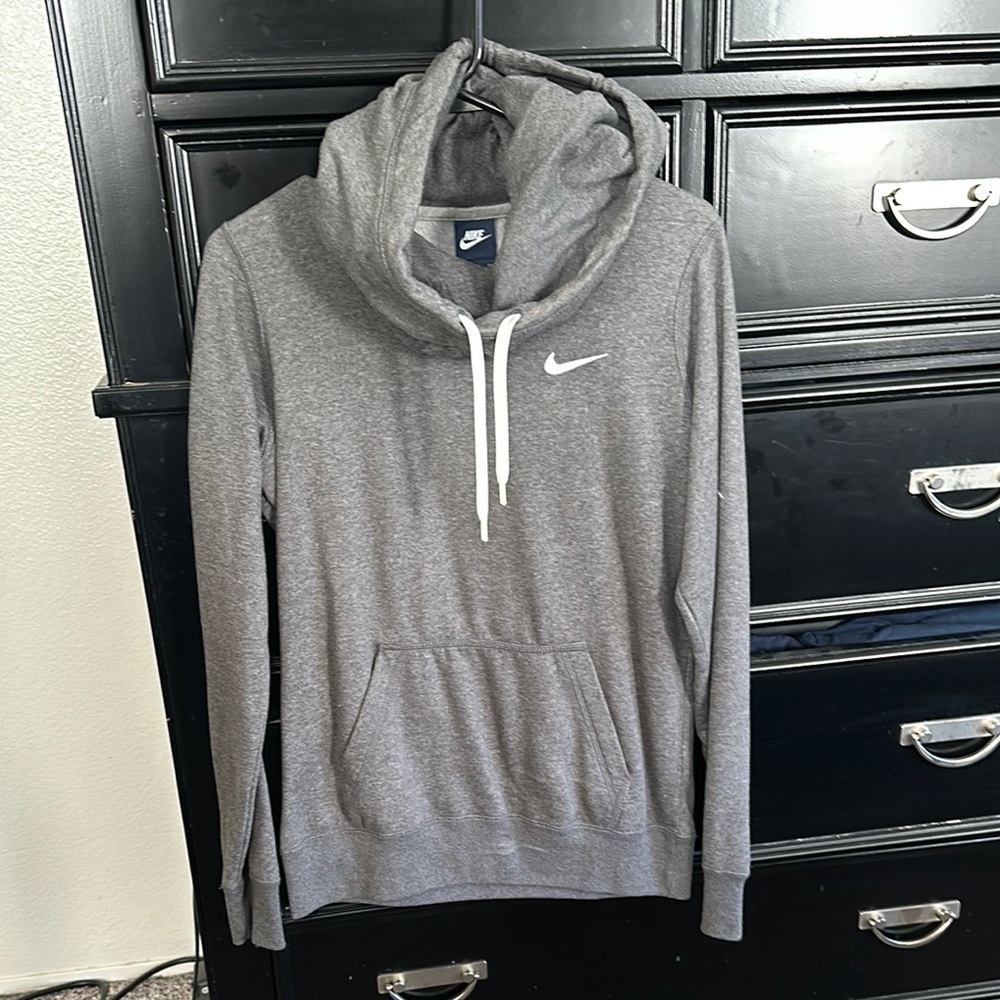 Nike Gray Cowl Neck Hoodie with Logo
